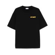 Off White Svart Crew Neck Logo Print T-shirt Black, Herr