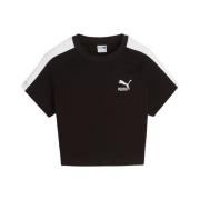 Puma Svart Kvinnors Ikoniska T7 Baby Tee Black, Dam