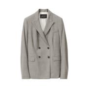 Fabiana Filippi Grå Peak Lapel Blazer Gray, Dam