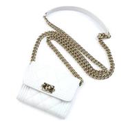 Chanel Vintage Pre-owned Laeder axelremsvskor White, Dam