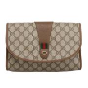 Gucci Vintage Pre-owned Canvas kuvertvskor Beige, Dam