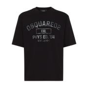 Dsquared2 Svart Phys Ed Crew Neck T-shirt Black, Herr