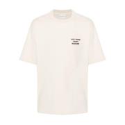 Drole de Monsieur Logotyp Bomull T-shirt Beige Beige, Herr