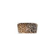 Roberto Cavalli Leopard Bandeau Topp Brown, Dam