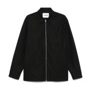 Jil Sander Svart Fram Dragkedja Jacka Knappmanschetter Black, Herr