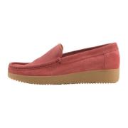 Nature Footwear Elin Loafer Suede Red, Dam