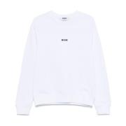 Msgm Vit Crew Neck Sweater White, Dam