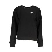 Fila Svart Bomullströja, Broderad Logotyp Black, Dam