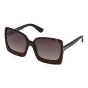 Tom Ford Katrine-02 Solglasögon Mörk Havana/Roviex Shaded Brown, Dam