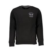 La Martina Elegant Fleece Sweatshirt med Rund Hals Black, Herr