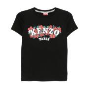 Kenzo Svart Logo Print Crew Neck T-shirts Black, Dam