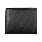 Tommy Hilfiger Elegant Lderkorthllare med Kontrastdetaljer Black, Herr