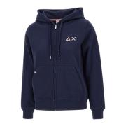 Sun68 Blå Bomulls Sweatshirt med Huva Blue, Dam