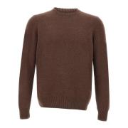 Gran Sasso Brun Ull Crew Neck Sweater Brown, Herr