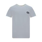 Valentino Ikoniskt Logotyp Monokrom Bomull T-shirt White, Herr