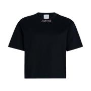 Patou Svart Crew Neck T-shirt Black, Dam