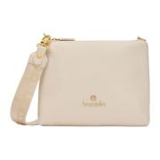 Braccialini Mjuk Faux Läder Crossbody Clutch Beige, Dam