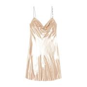 Diesel Champagne Satin Slip Klänning Beige, Dam