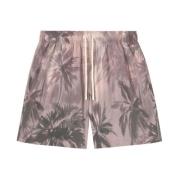 Palm Angels Solnedgång Palms Badshorts Beige, Herr