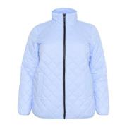 Kaffe Curve Quiltad Windsurfer Jacka med Hög Hals Blue, Dam