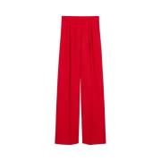 Max Mara Röda ullvida byxor Red, Dam