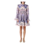 Zimmermann Lila Paisley Miniklänning Multicolor, Dam