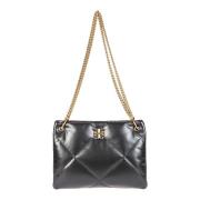 Tory Burch Diamant Axelväska med Kira Design Black, Dam