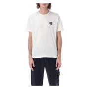 Stone Island Klassisk Patch Tee White, Herr