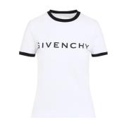 Givenchy Vit T-shirt med elastanblandning White, Dam