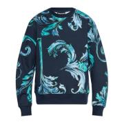 Versace Jeans Couture Sweatshirt med Outline Barocco print Blue, Herr