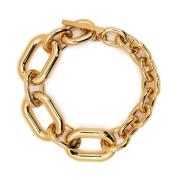 Paco Rabanne Gyllene Kedjelänk Choker Halsband Yellow, Dam