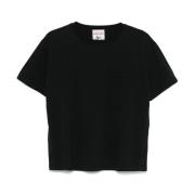 Semicouture Svart Bröstficka T-shirt Black, Dam