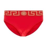 Versace Röd stretch nylon simbaddräkt Red, Herr