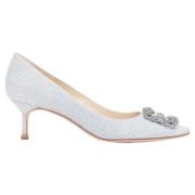 Manolo Blahnik Pre-owned Pre-owned Bomull klackskor Gray, Dam