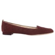 Manolo Blahnik Pre-owned Pre-owned Mocka lgskor Red, Dam