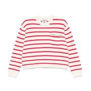 Semicouture Kristalldekorerad Crew Neck Sweater Red, Dam