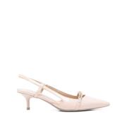 PINKO Beige Slingback Platta Skor Gummisula Beige, Dam