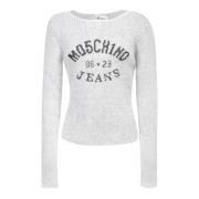 Moschino Intarsia Ulltröja White, Dam