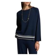 Elena Mirò Stilren Maglia Topp Blue, Dam