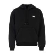 Dolce & Gabbana Svart Bomullsweatshirt Black, Herr