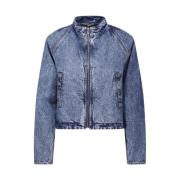 Alaïa Denim Rund Jacka i Blå Snö Blue, Dam