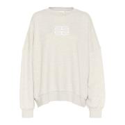 Gestuz Oversized Sweatshirt Ljusgrå Melange Beige, Dam