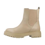 Geox Klassiska Chelsea Boots med Iridea-detalj Beige, Dam