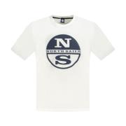 North Sails Klassisk Vit Bomull Crew Neck T-shirt White, Herr