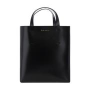 Marni Monogram Print Kalvskinn Handväska med Axelrem Black, Dam