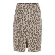 Cream Leopard Mix Kjol Shorts & Trosor Brown, Dam