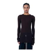 Rick Owens Rib Långärmad Crewneck T-shirt Brown, Herr