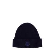 Maison Kitsuné Räv Huvud Ull Beanie - Blå Blue, Unisex