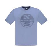 North Sails Blå Bomull Crew Neck T-shirt Blue, Herr