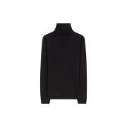 Max Mara Tidlös Turtleneck Stickat Black, Dam